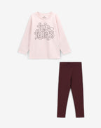 Minene Girls’ Long-Sleeve Top &amp; Ribbed Leggings Set