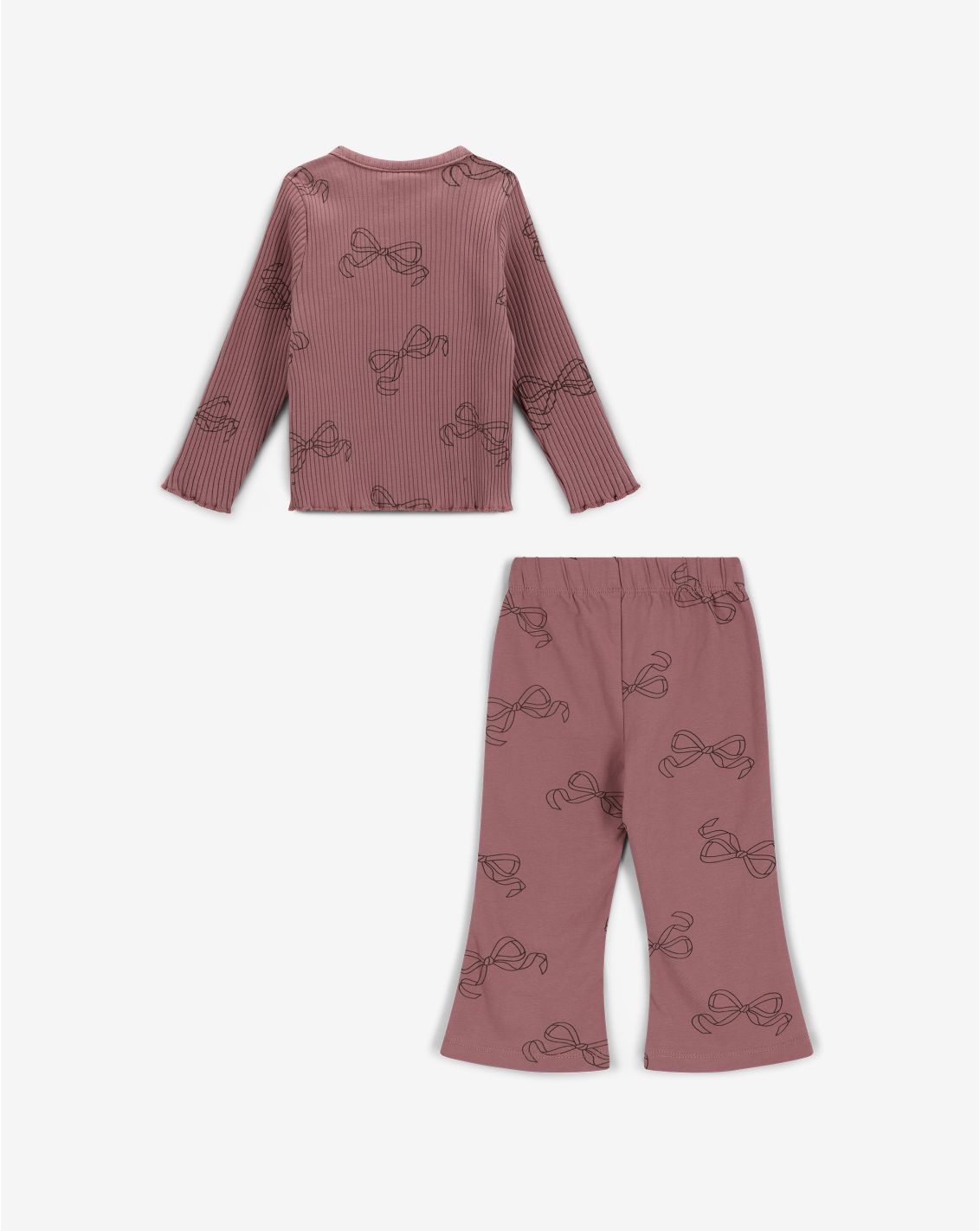 Minene Baby Girls’ Ribbed Top and Flared Leggings Set