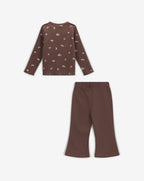 Minene Baby Girls’ Ribbed Top and Flared Leggings Set