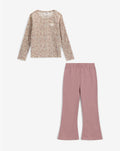 Minene Girls’ Ribbed Top and Flared Leggings Set