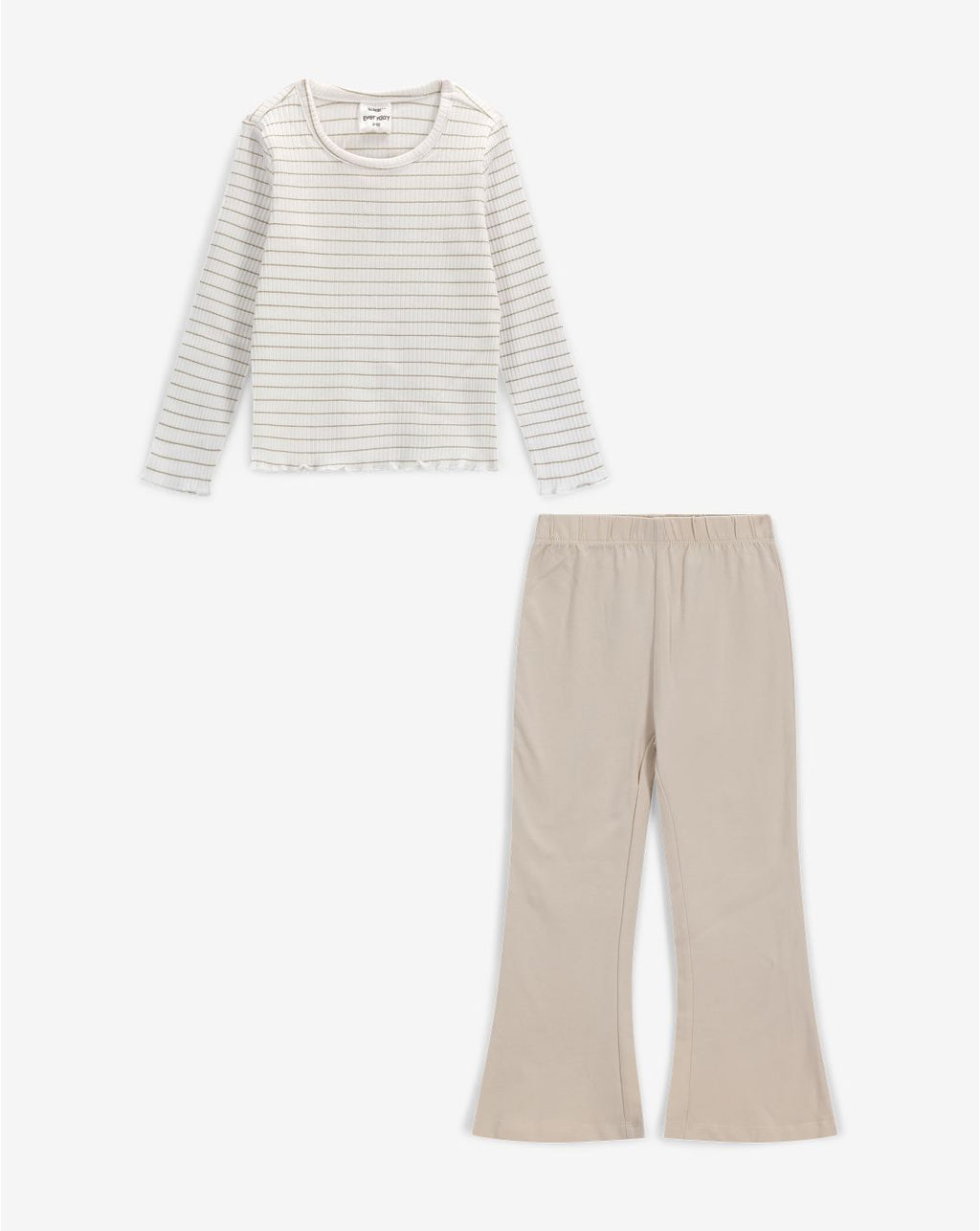 Minene Girls’ Ribbed Top and Flared Leggings Set