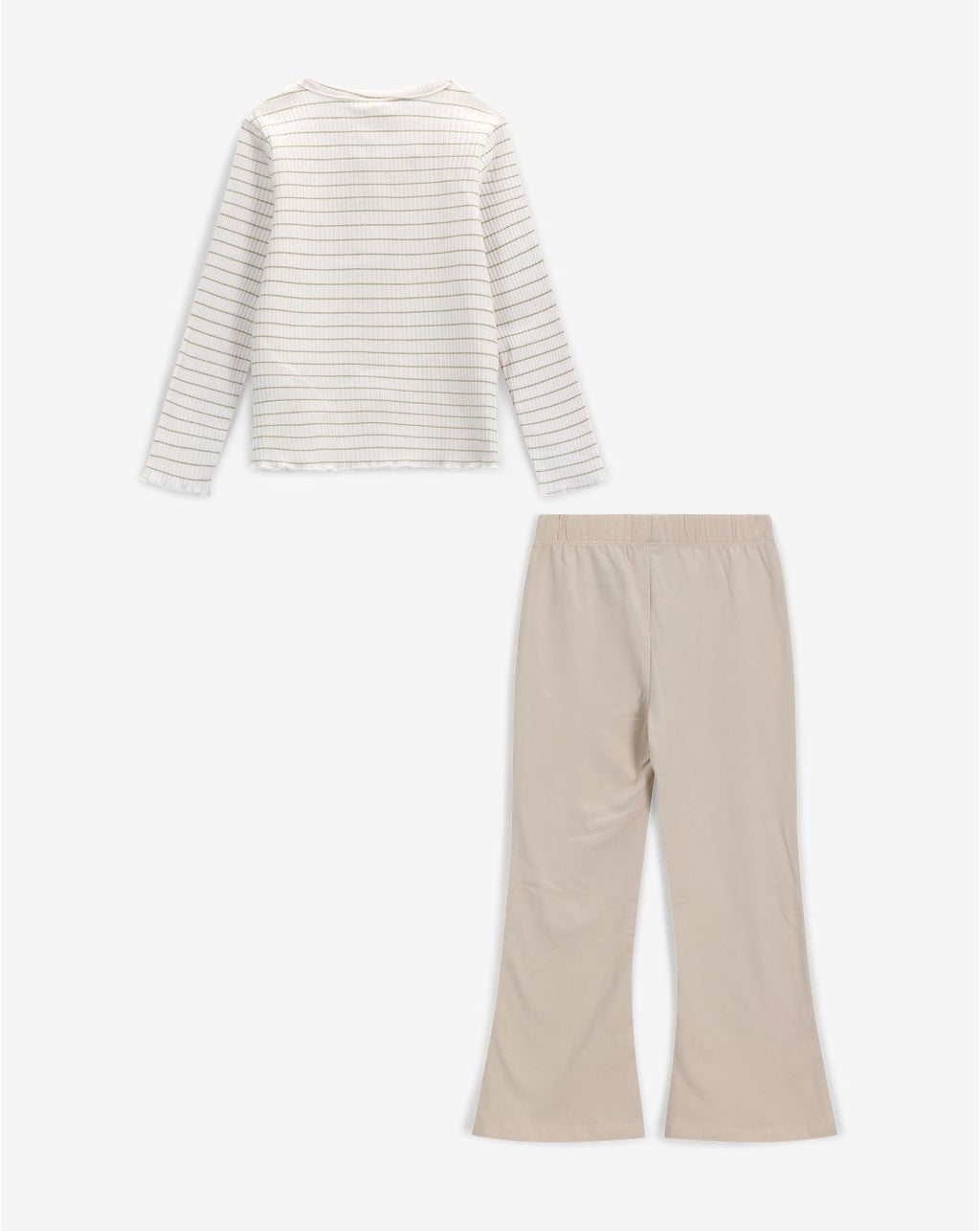 Minene Girls’ Ribbed Top and Flared Leggings Set