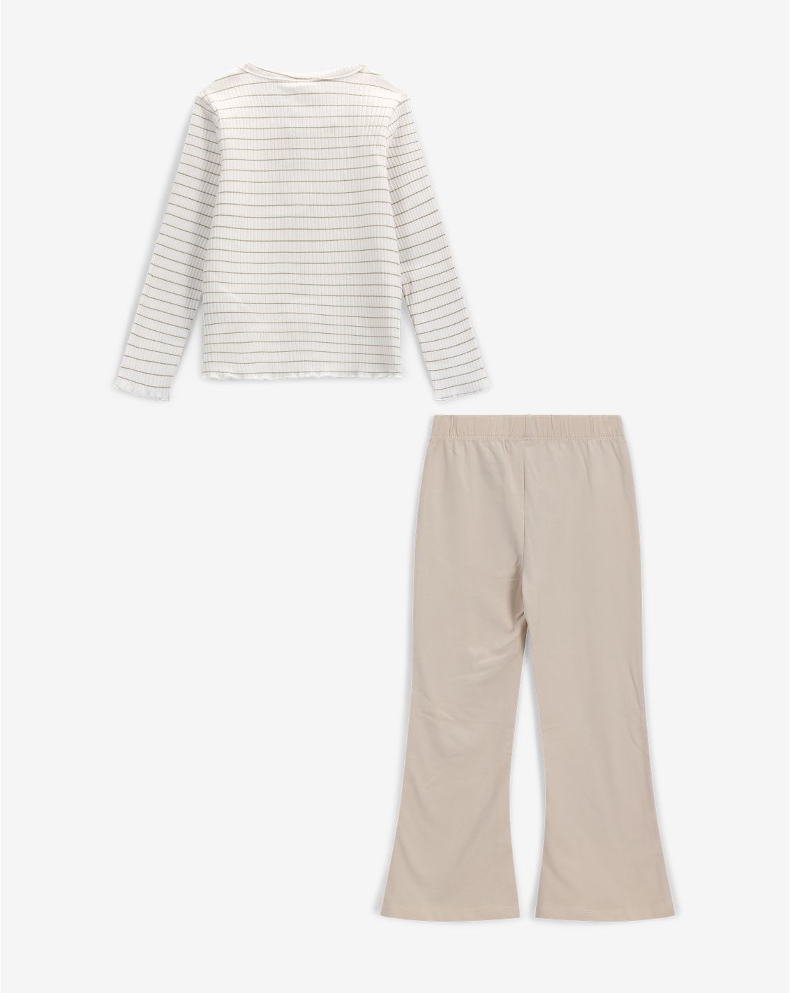 Minene Girls’ Ribbed Top and Flared Leggings Set