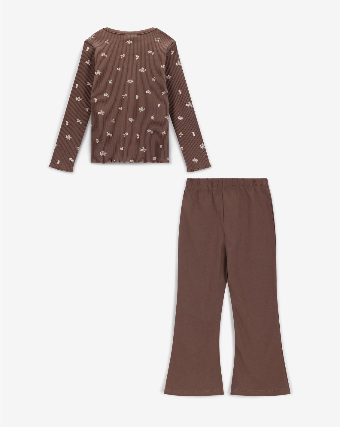 Minene Girls’ Ribbed Top and Flared Leggings Set