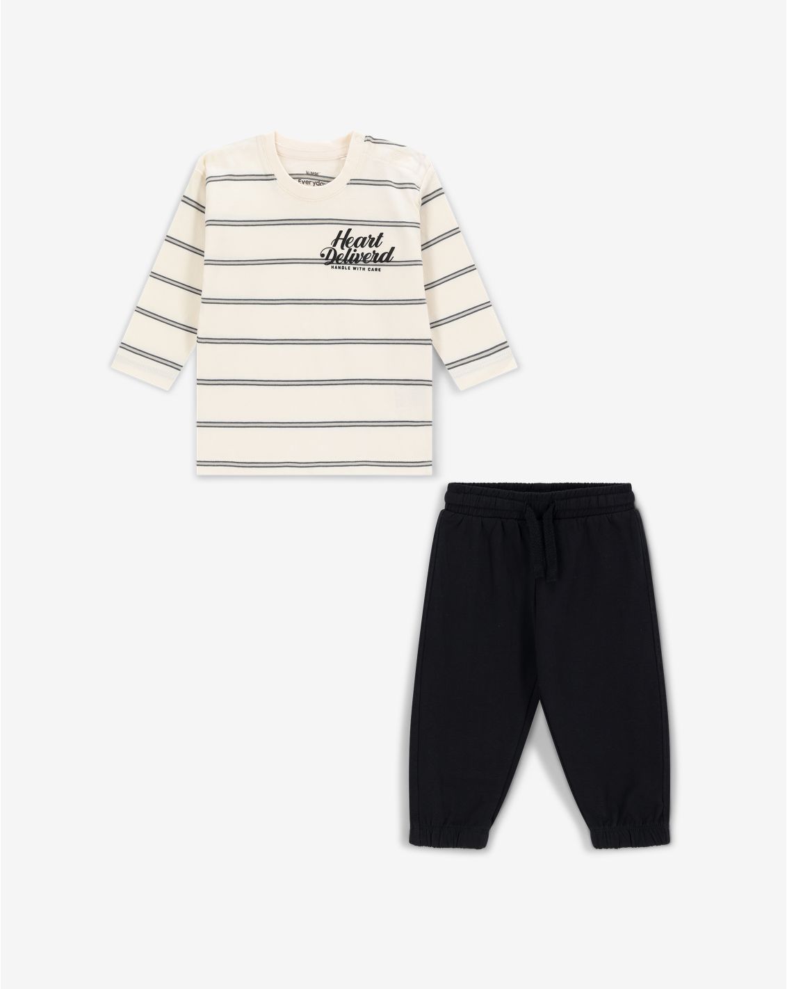 Minene Baby Boys’ Long-Sleeve T-Shirt and French Terry Pants Set