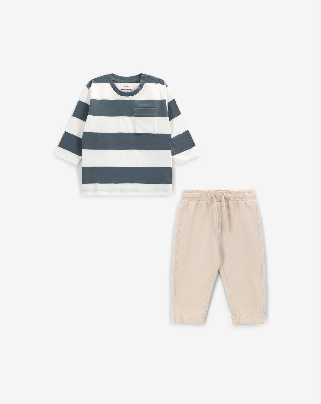 Minene Baby Boys’ Long-Sleeve T-Shirt and French Terry Pants Set