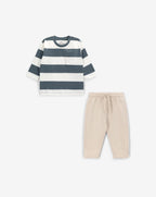Minene Baby Boys’ Long-Sleeve T-Shirt and French Terry Pants Set