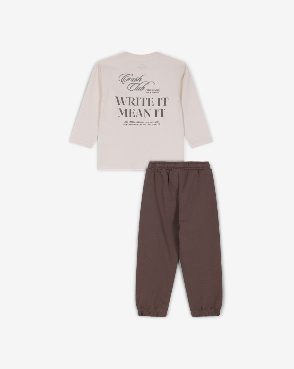 Minene Boys’ Long-Sleeve T-Shirt and French Terry Pants Set