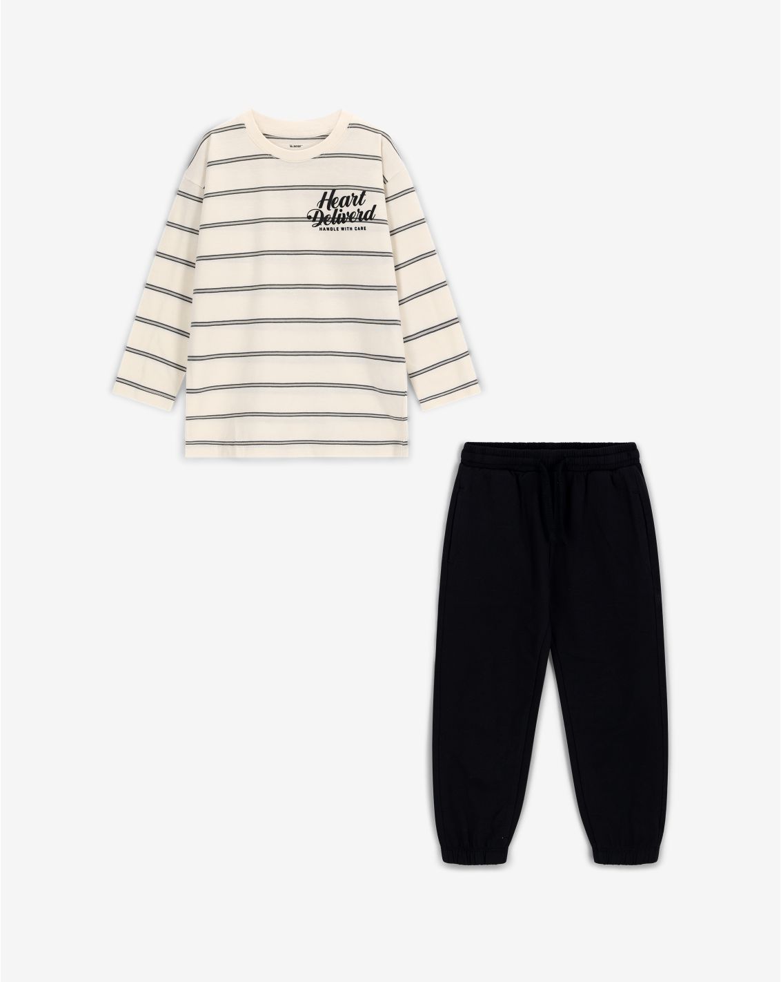 Minene Boys’ Long-Sleeve T-Shirt and French Terry Pants Set