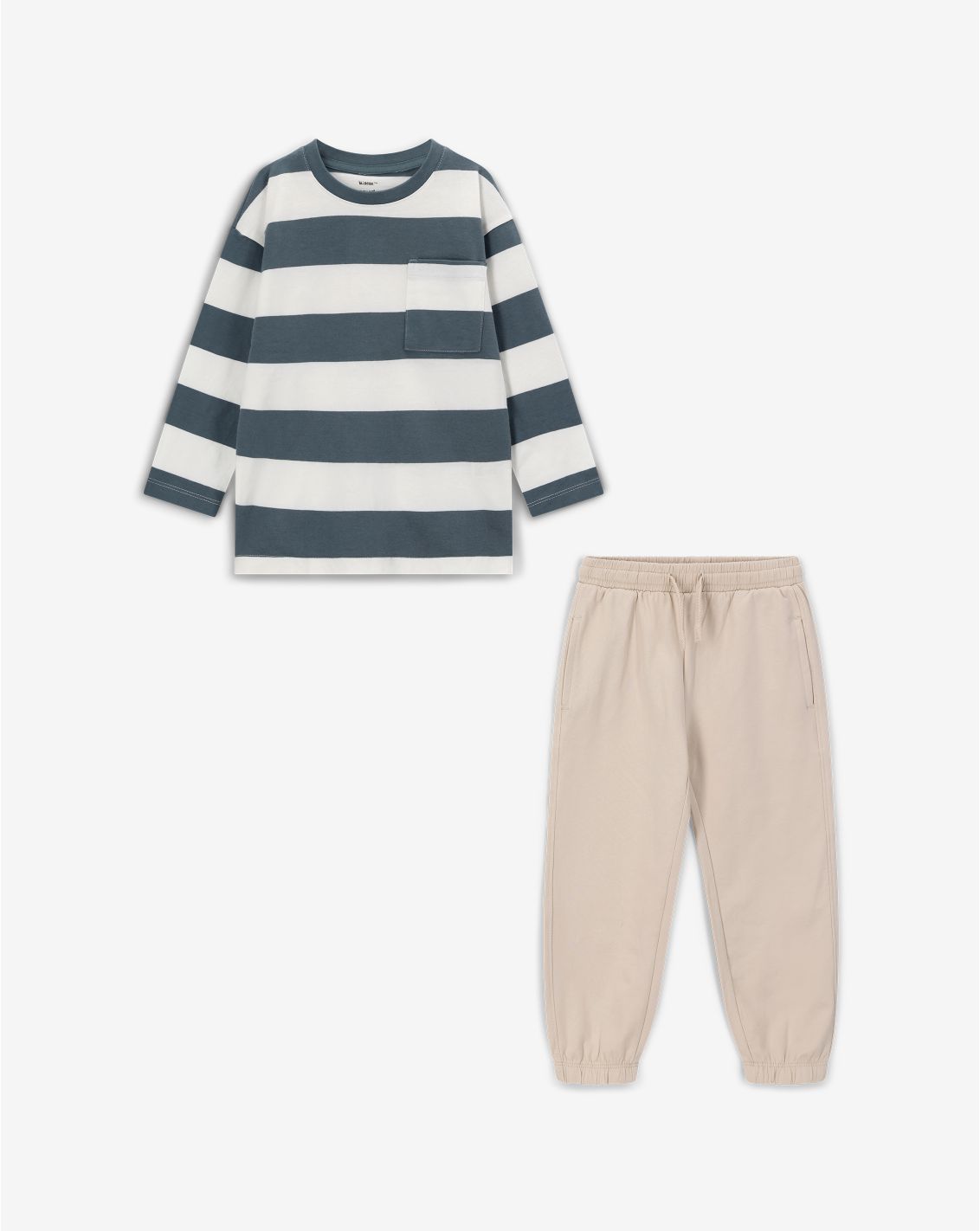 Minene Boys’ Long-Sleeve T-Shirt and French Terry Pants Set