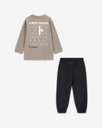 Minene Boys’ Long-Sleeve T-Shirt and French Terry Pants Set