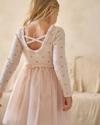 Minene Girls’ Ribbed Top Tulle Dress