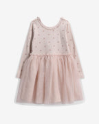 Minene Girls’ Ribbed Top Tulle Dress